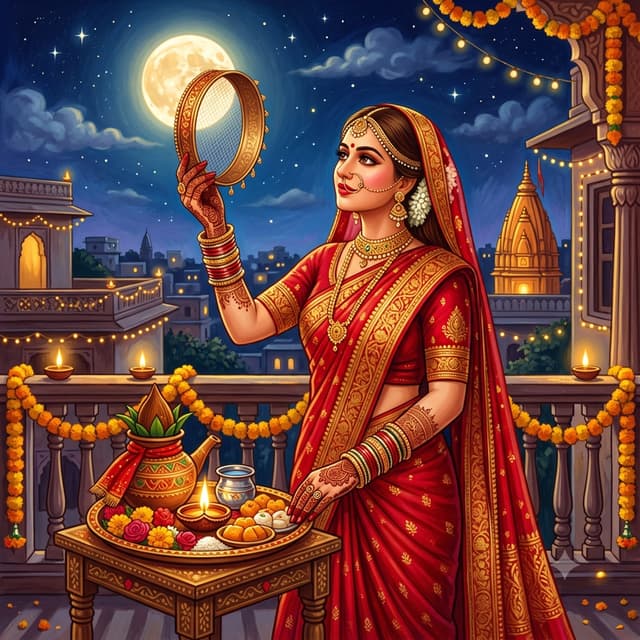 Karwa Chauth — Wives' Day-Long Vrat for Husband's Longevity